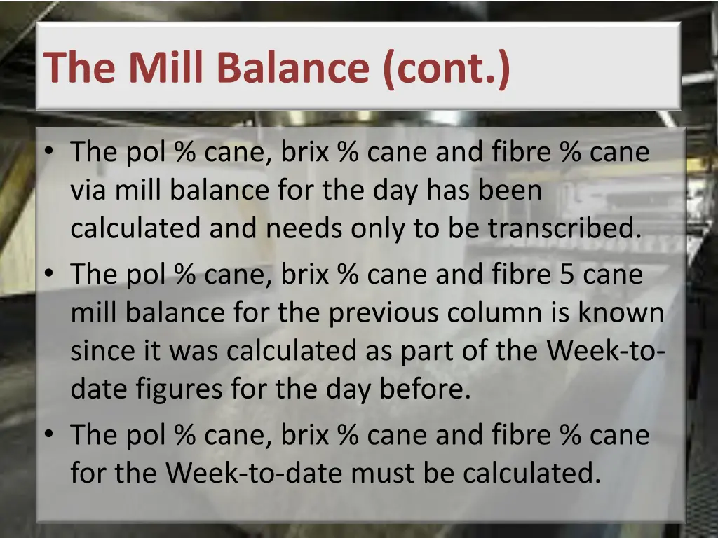 the mill balance cont 9