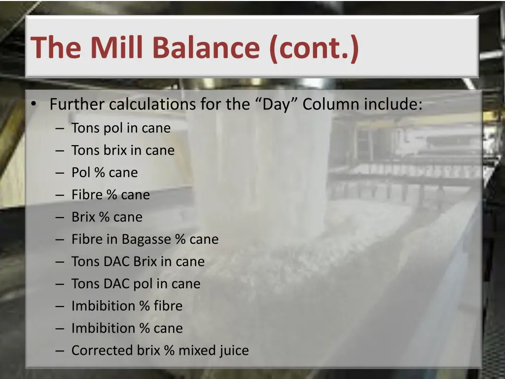 the mill balance cont