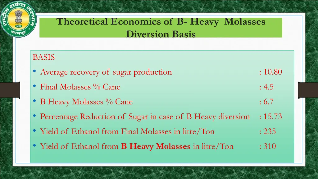 theoretical economics of b heavy molasses