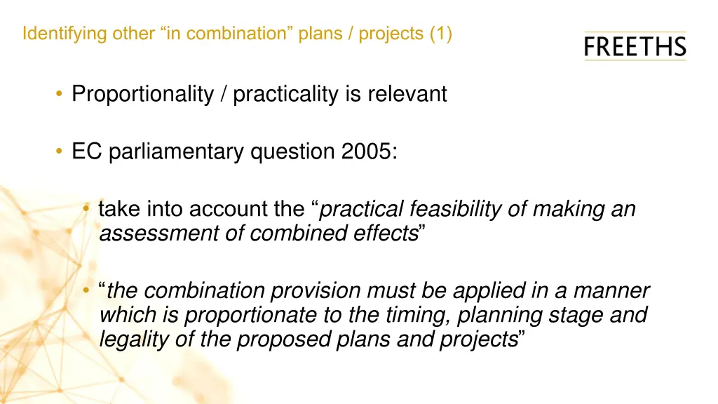 identifying other in combination plans projects 1