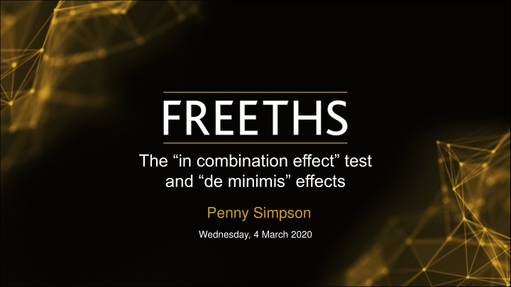 the in combination effect test and de minimis