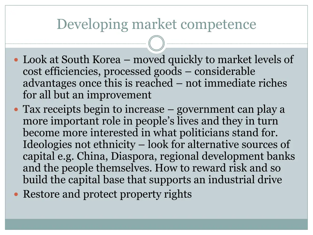 developing market competence