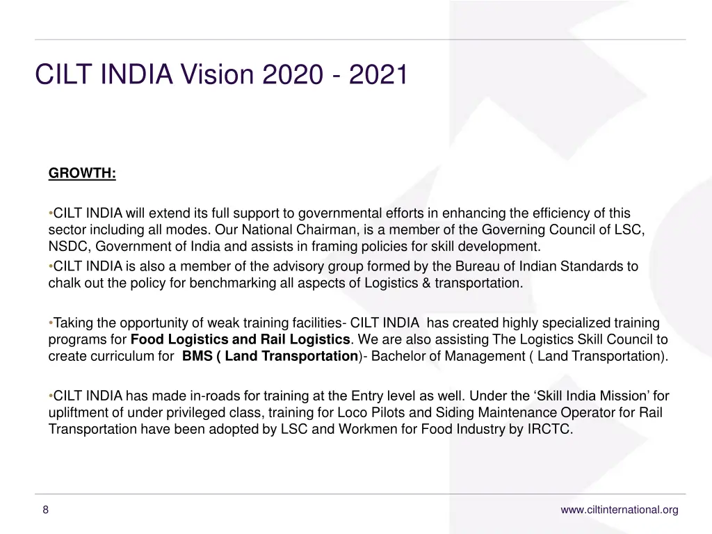 cilt india vision 2020 2021