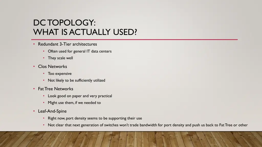 dc topology what is actually used