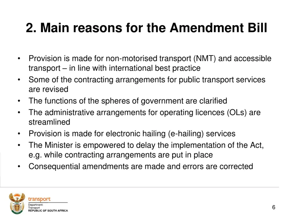 2 main reasons for the amendment bill