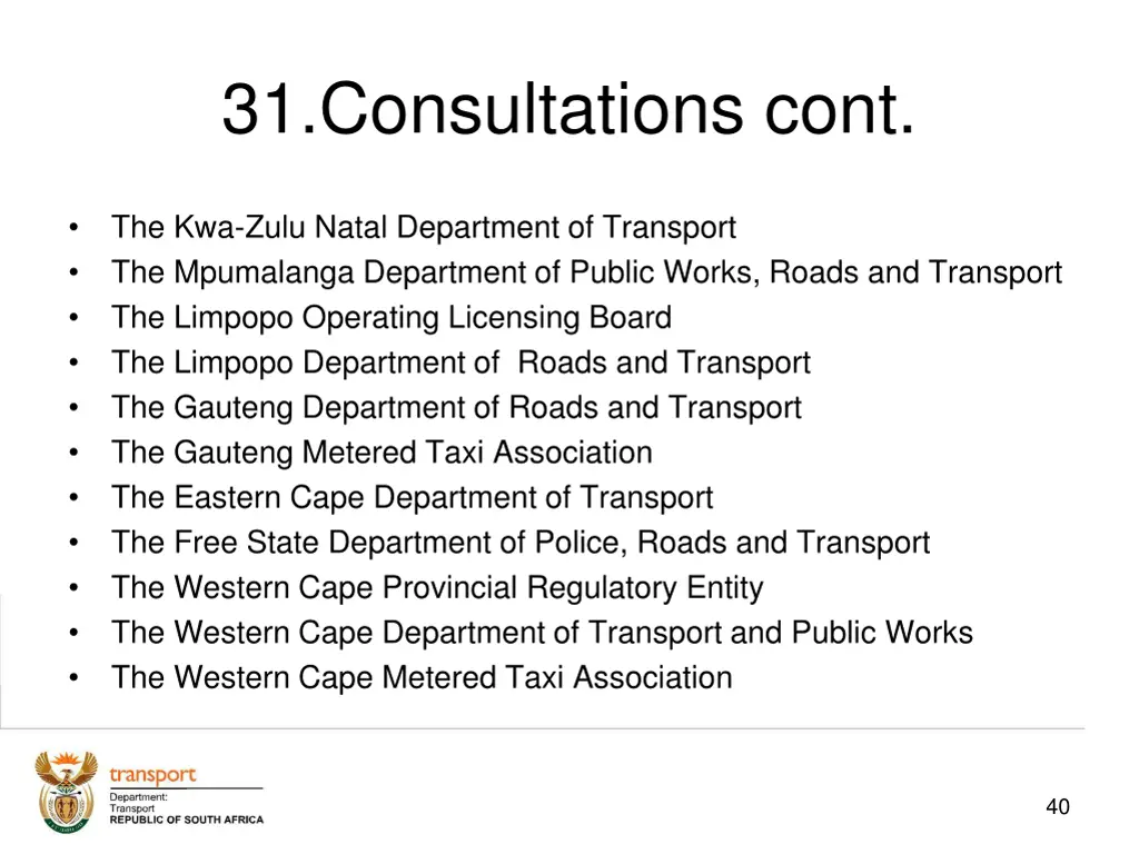 31 consultations cont