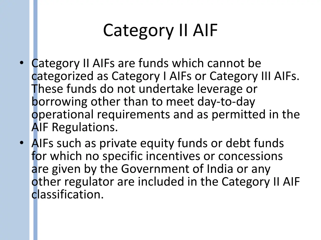 category ii aif