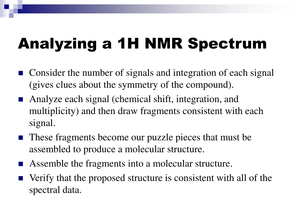 analyzing a 1h nmr spectrum 1