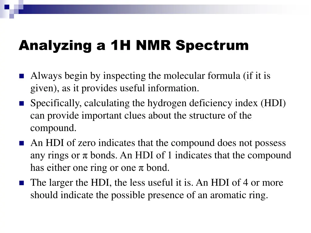 analyzing a 1h nmr spectrum