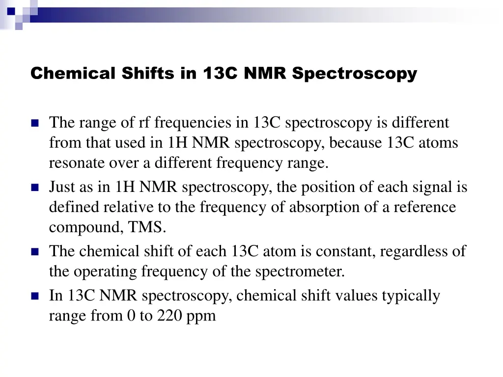 chemical shifts in 13c nmr spectroscopy