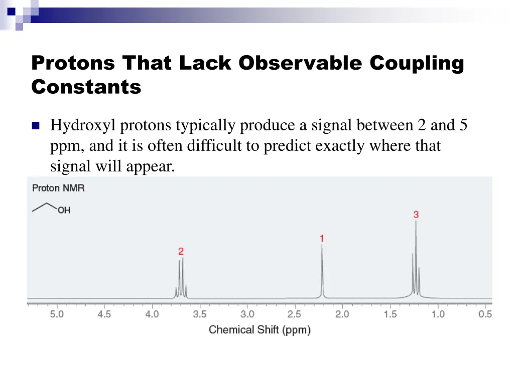 protons that lack observable coupling constants 1