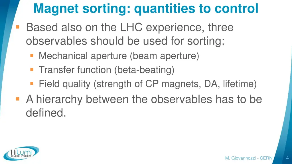 magnet sorting quantities to control based also