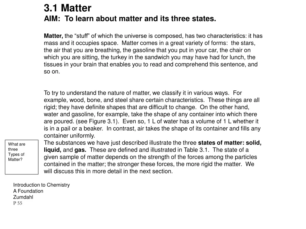 3 1 matter aim to learn about matter 1