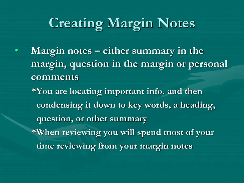 creating margin notes