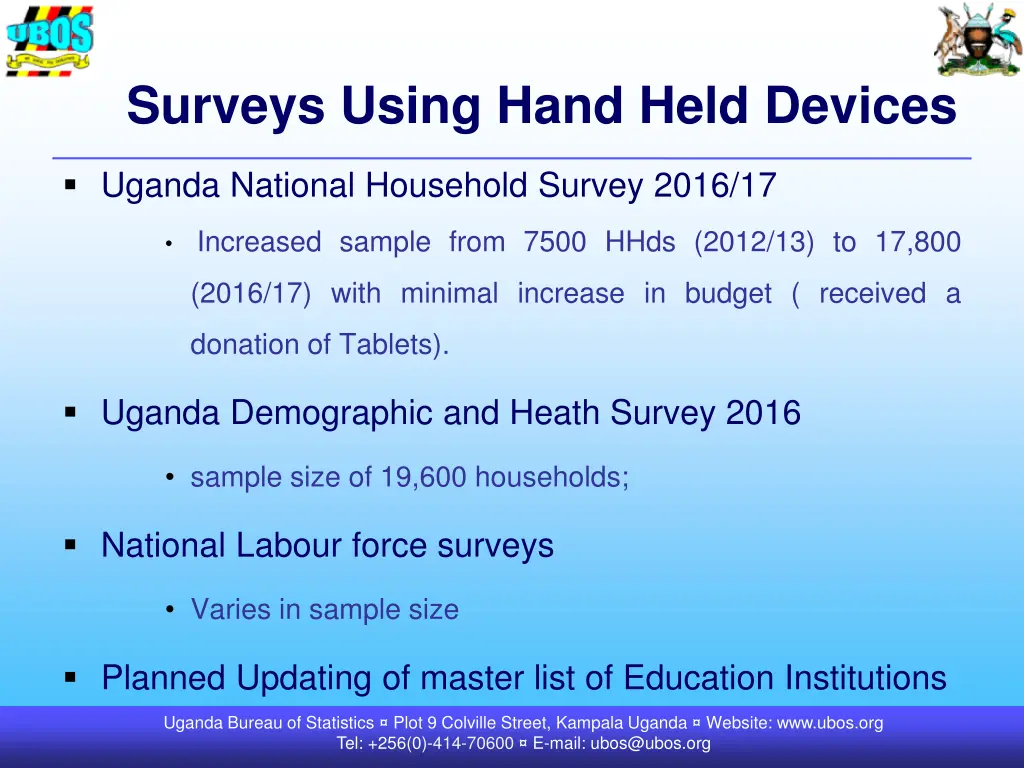 surveys using hand held devices