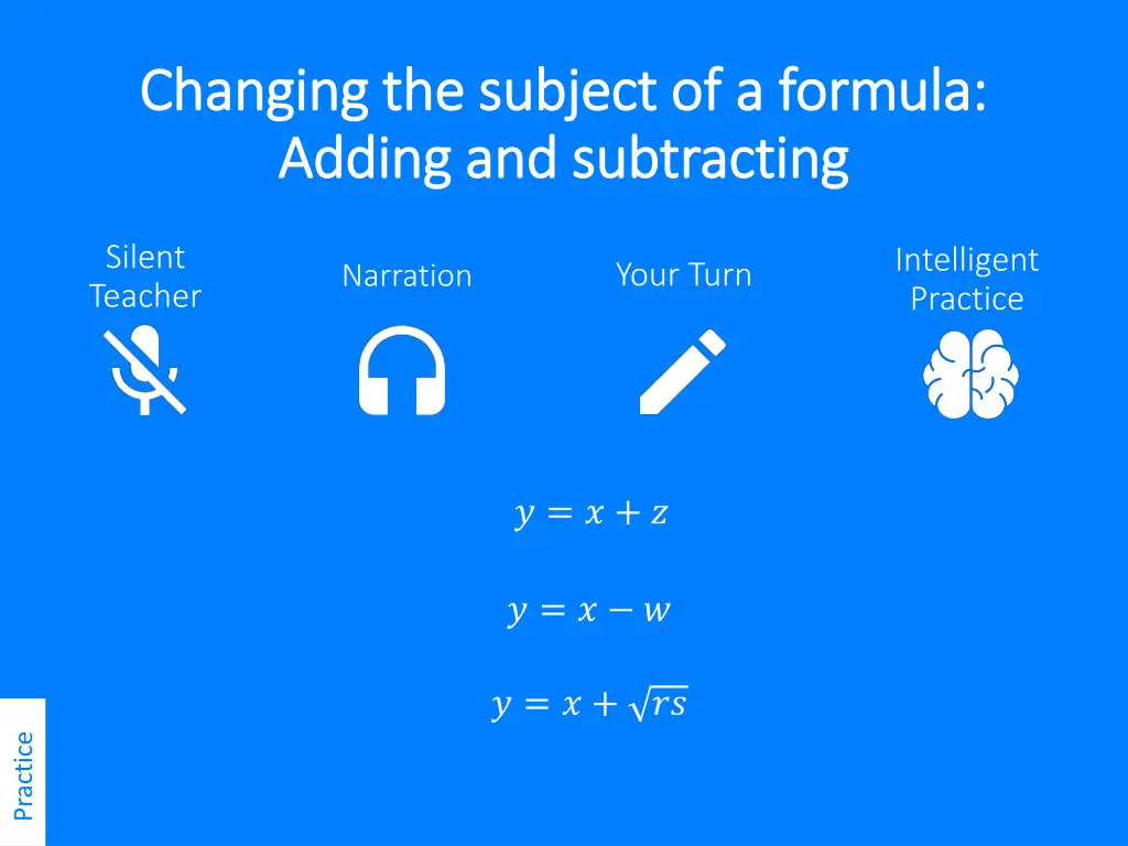 changing the subject of a formula changing 1