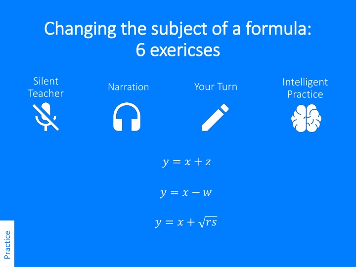 changing the subject of a formula changing