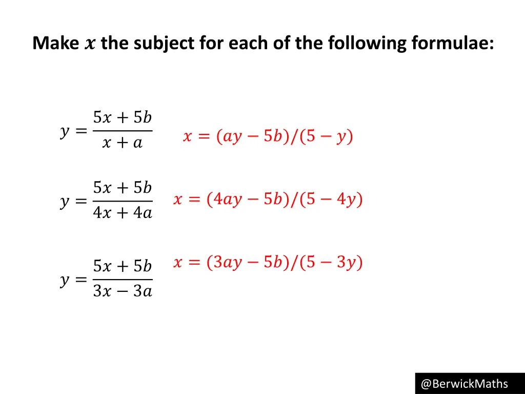 make the subject for each of the following 12