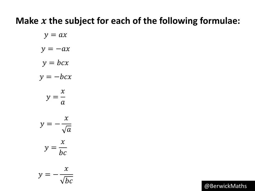 make the subject for each of the following 2