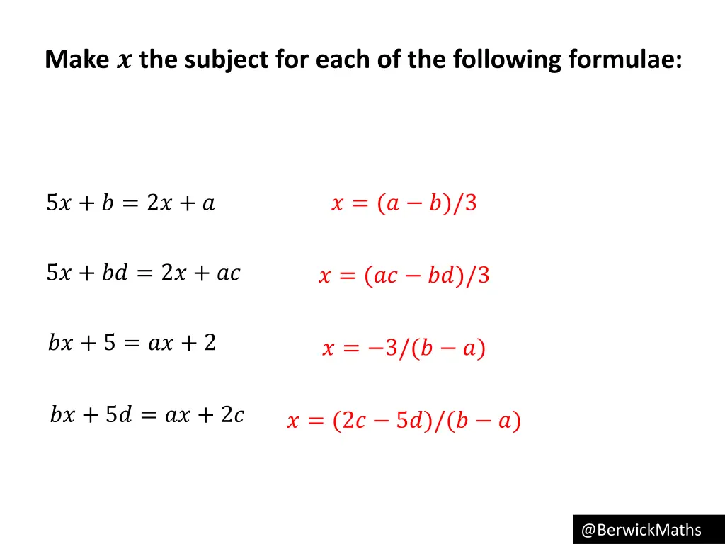 make the subject for each of the following 9