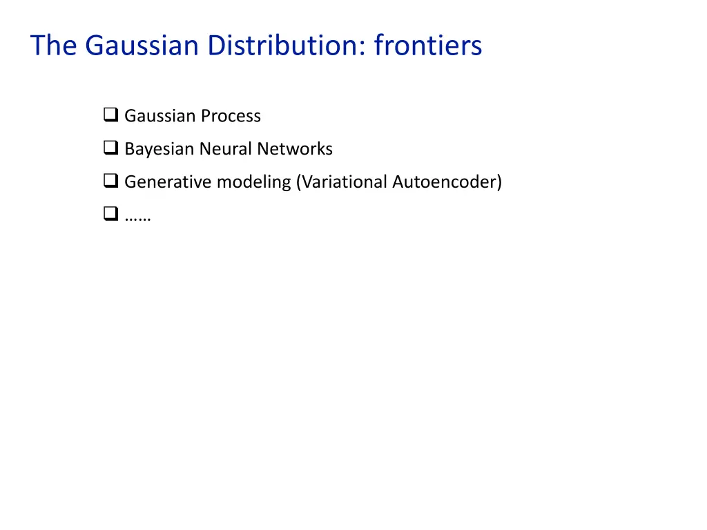 the gaussian distribution frontiers