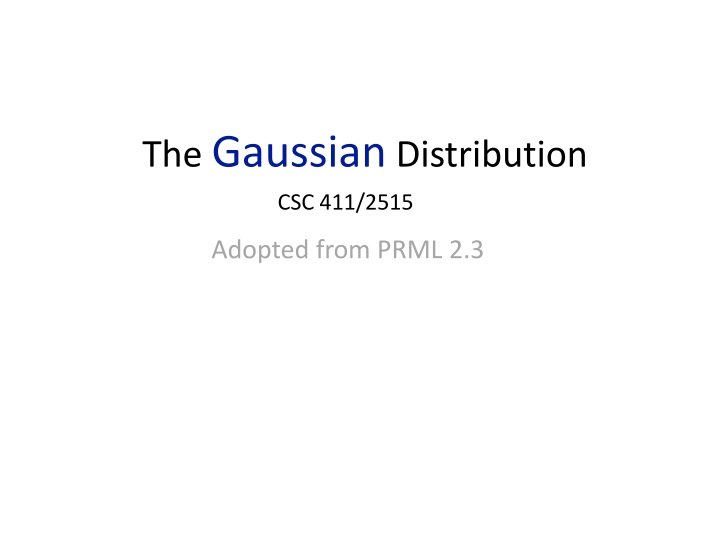 the gaussian distribution