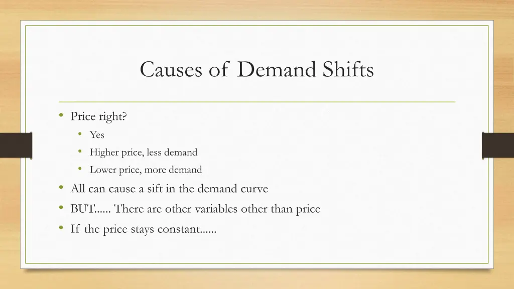 causes of demand shifts