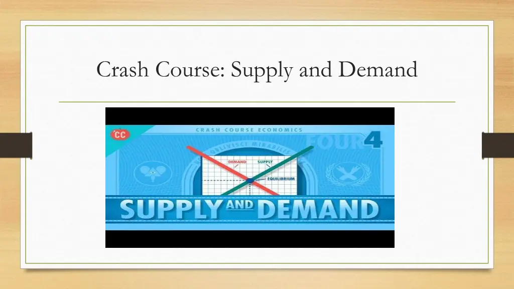 crash course supply and demand