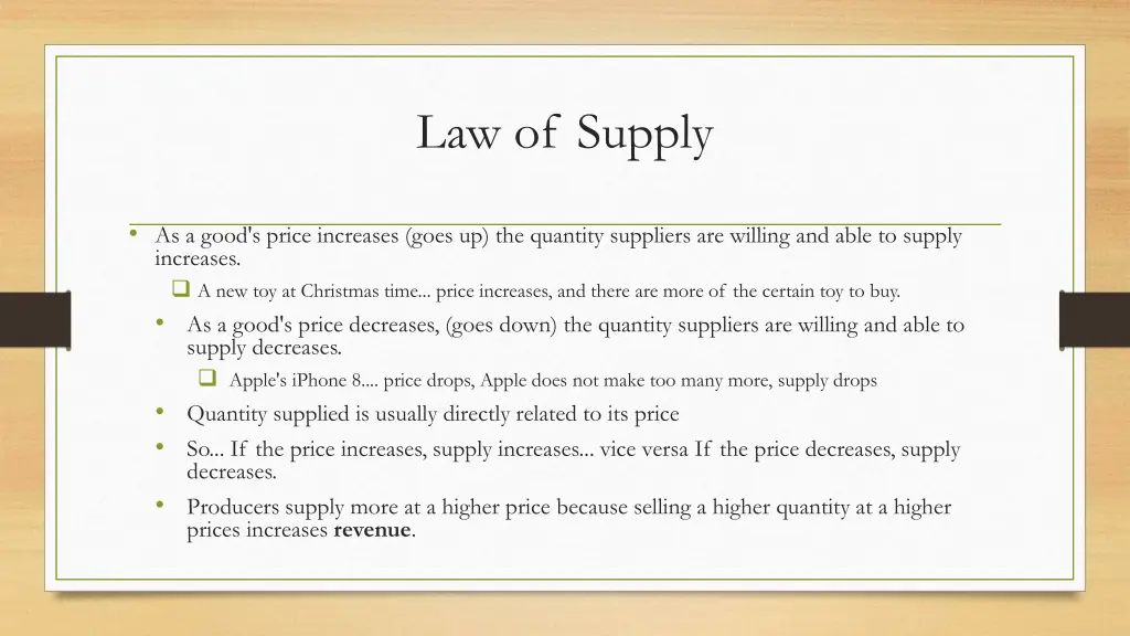 law of supply