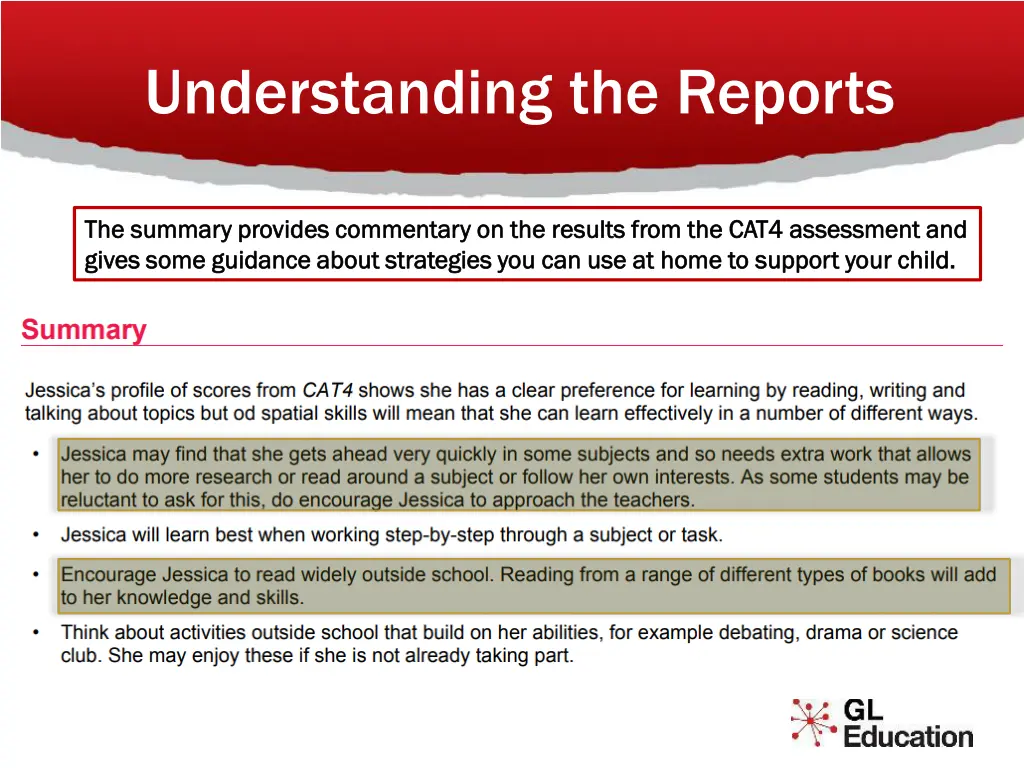 understanding the reports 1