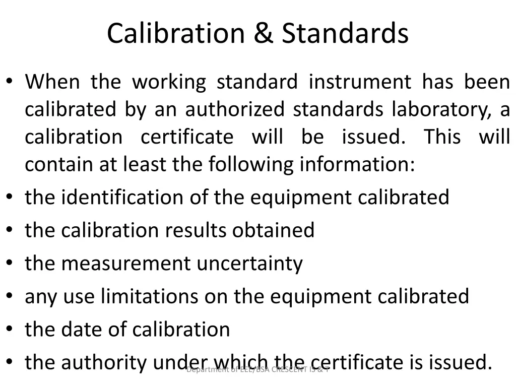 calibration standards 1