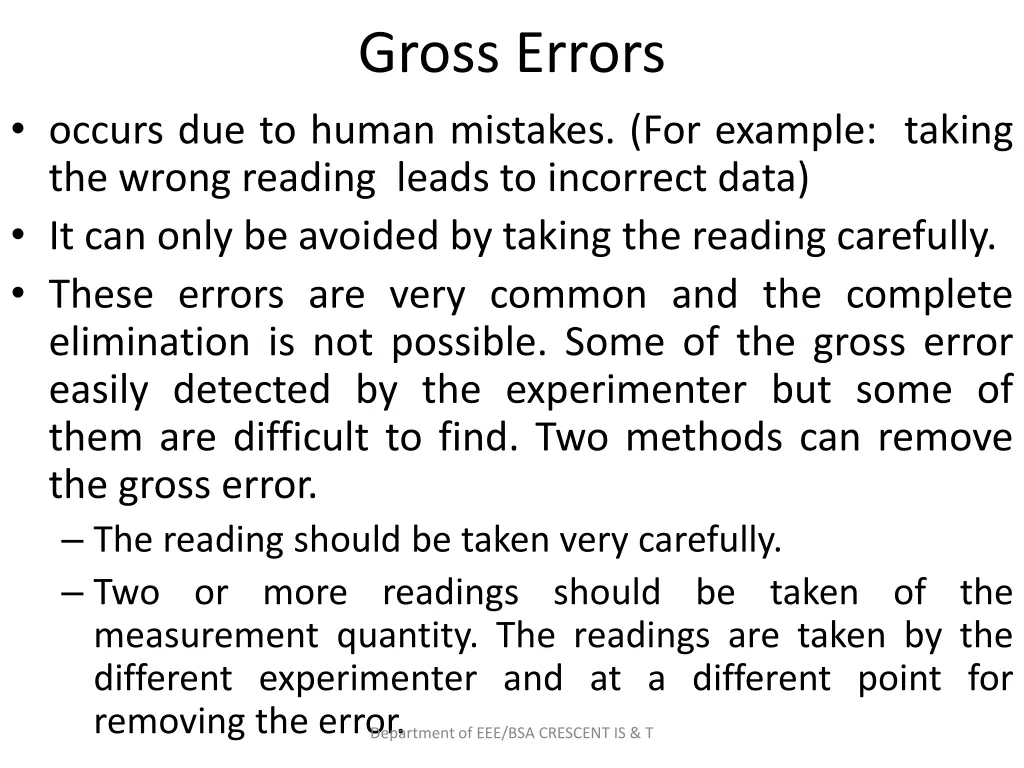 gross errors