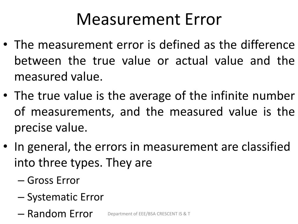 measurement error