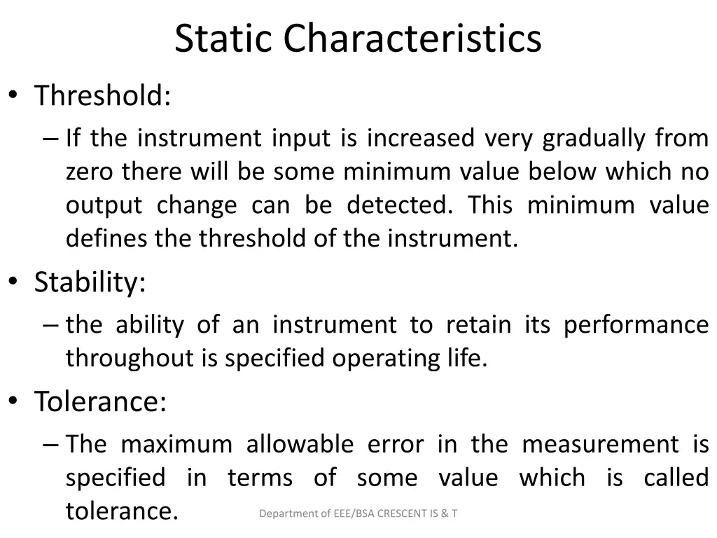 static characteristics 3