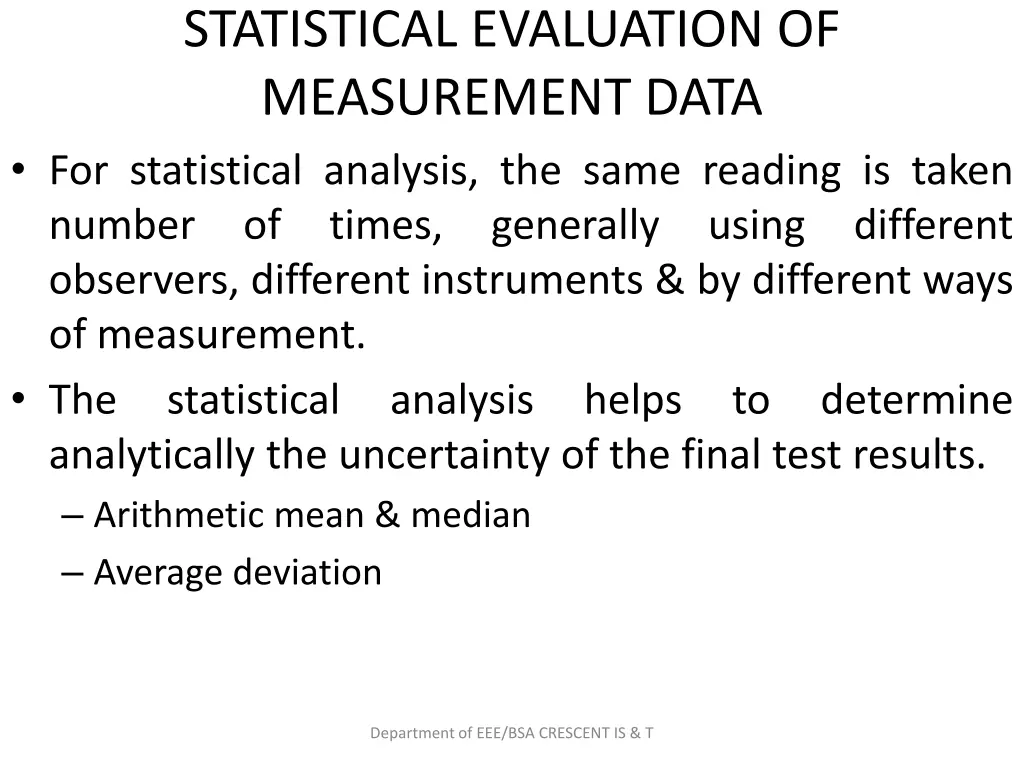 statistical evaluation of measurement data 1