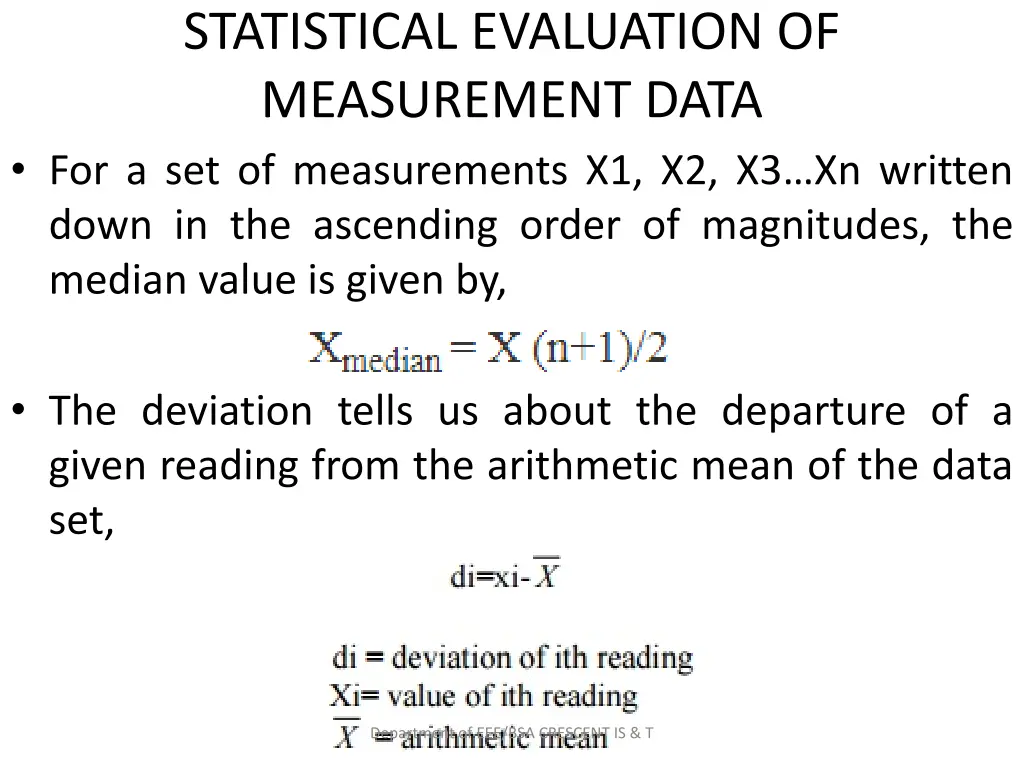 statistical evaluation of measurement data 2