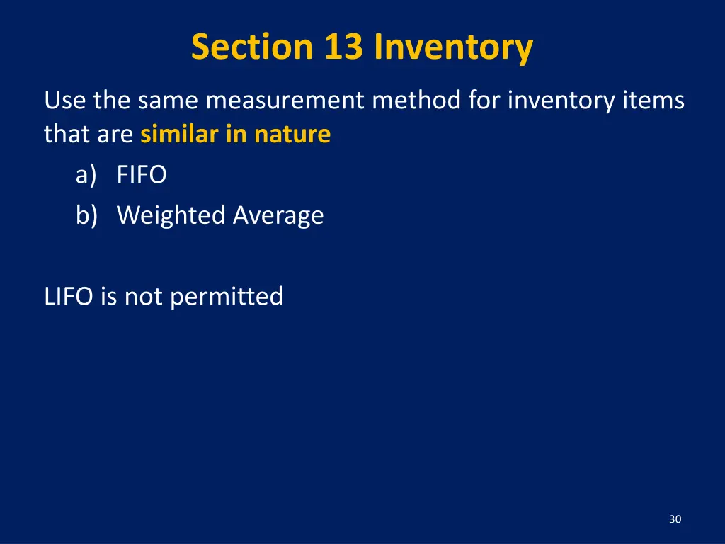 section 13 inventory