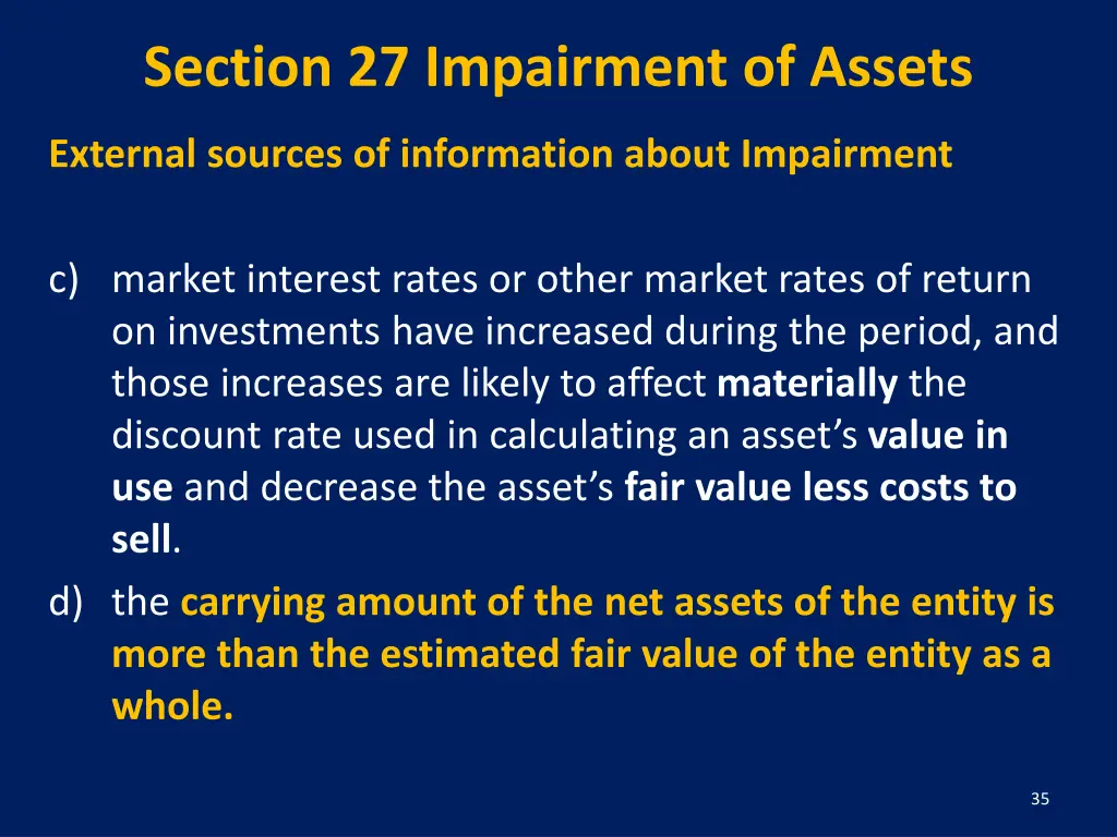 section 27 impairment of assets 2