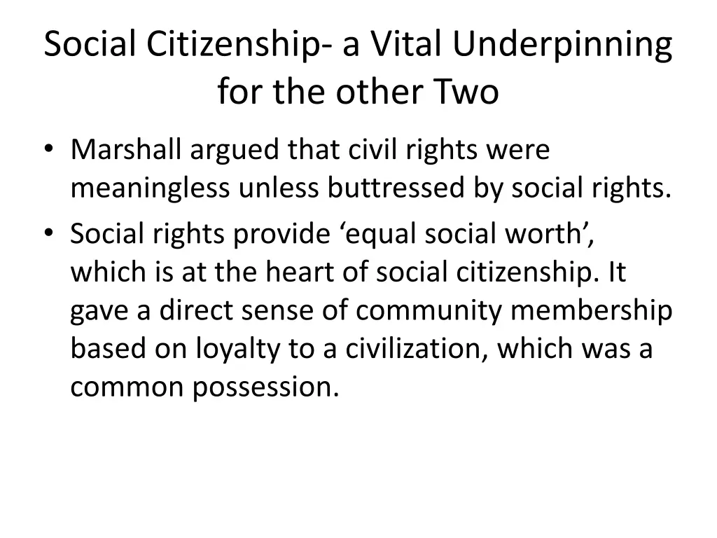 social citizenship a vital underpinning