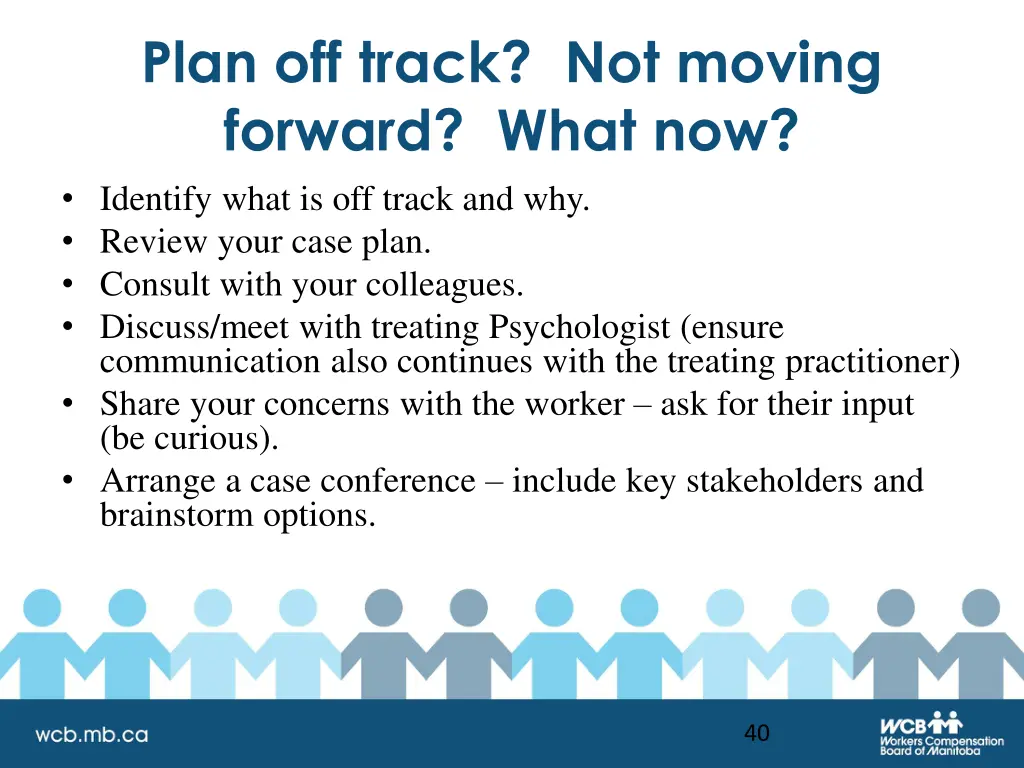 plan off track not moving forward what