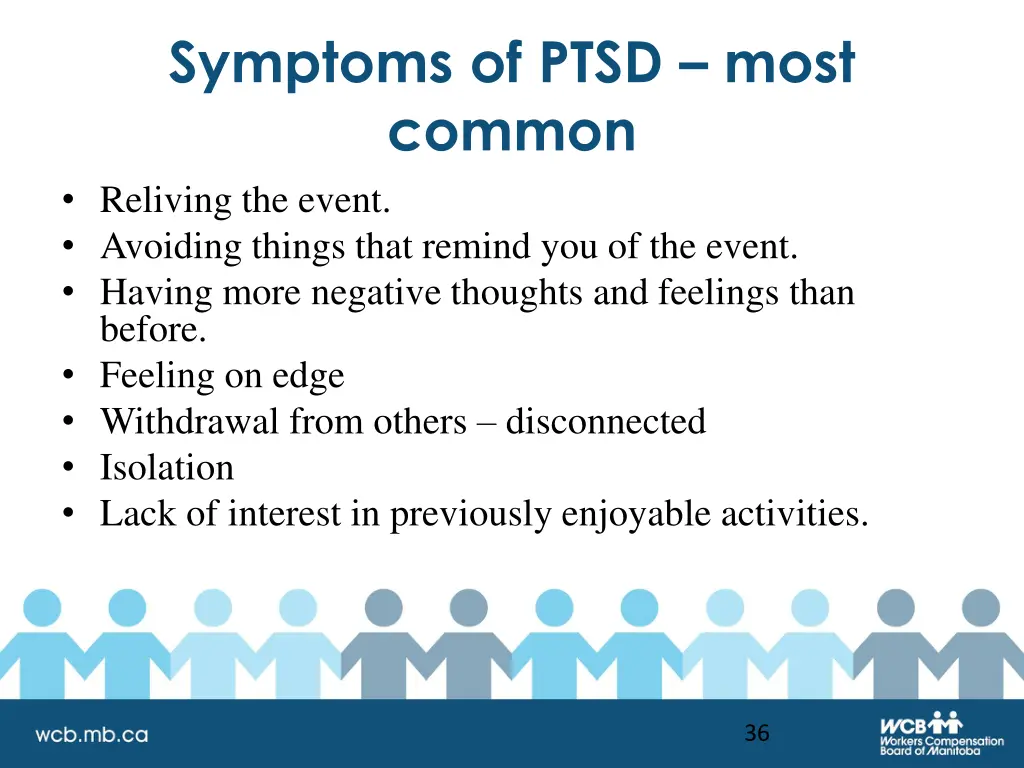 symptoms of ptsd most common reliving the event