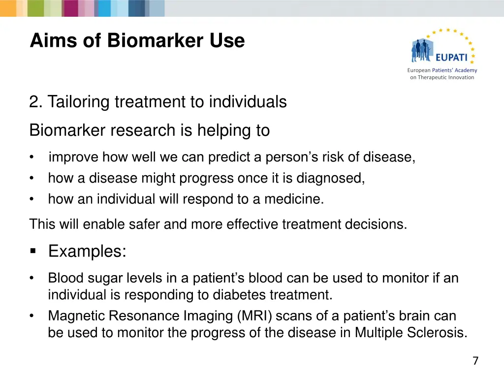 aims of biomarker use 1