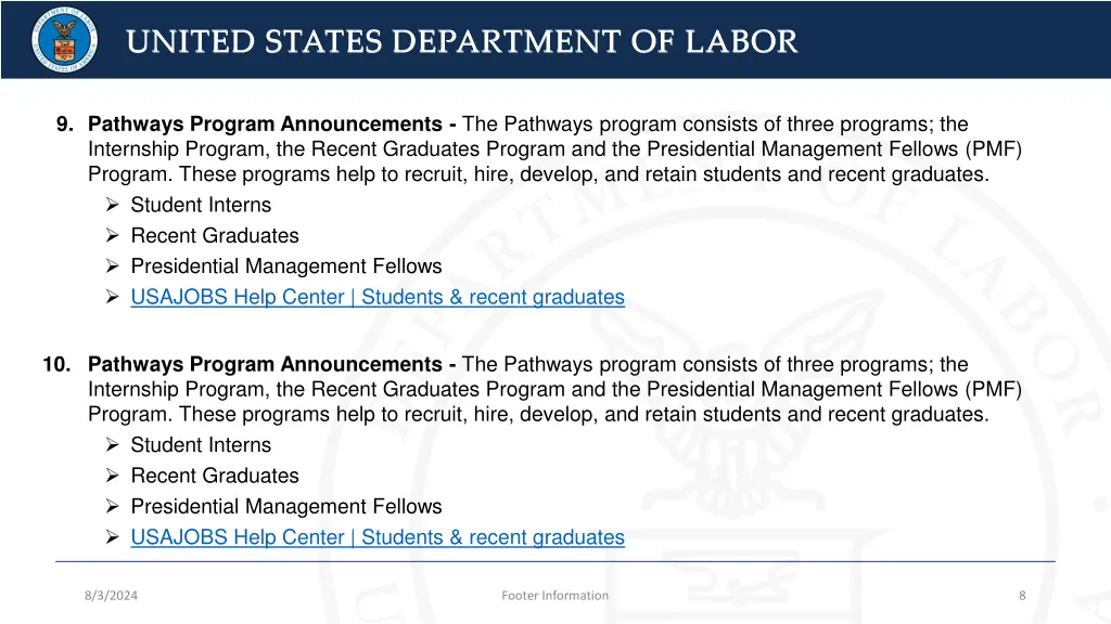 united states department of labor united states 7