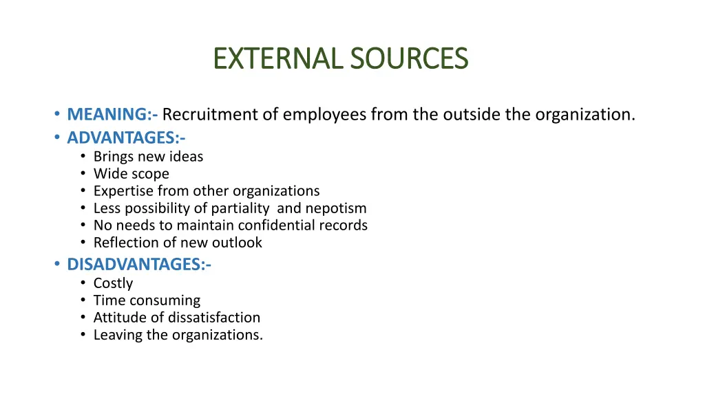 external sources external sources