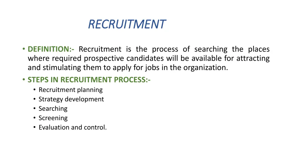 recruitment recruitment