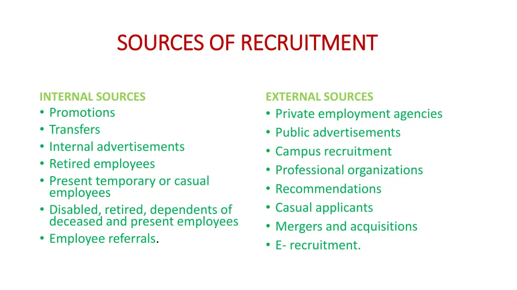 sources of recruitment sources of recruitment