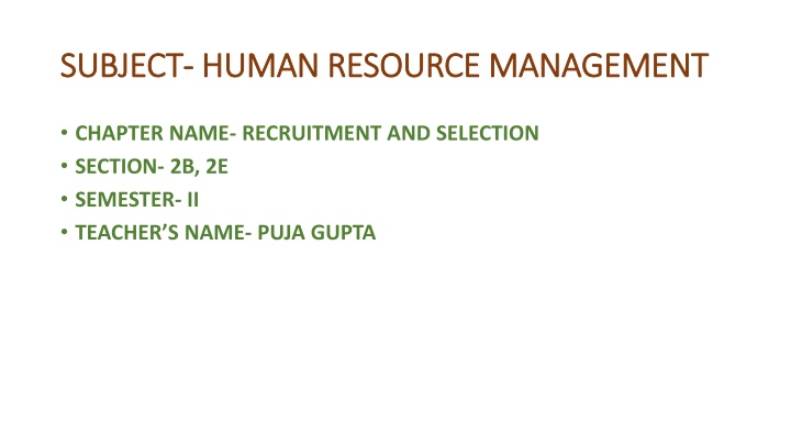 subject subject human resource management human