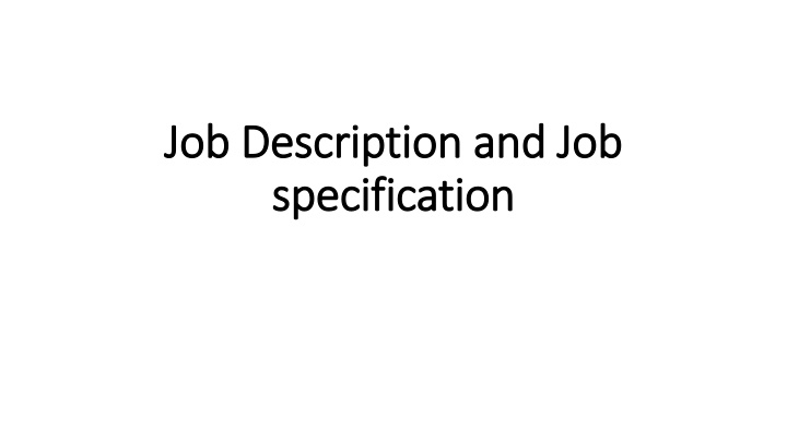 job description and job job description