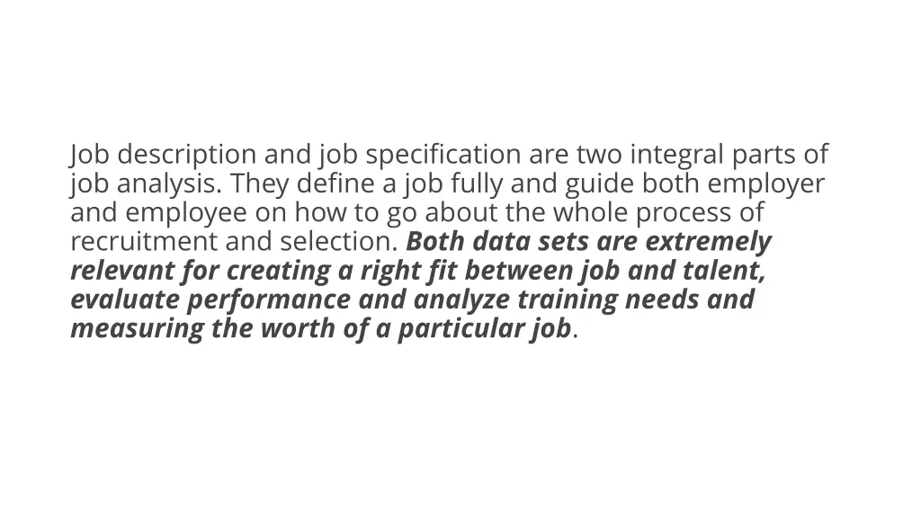 job description and job specification