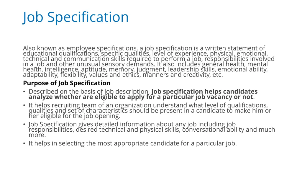 job specification